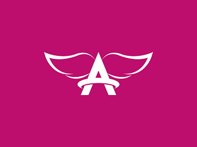 Winged A a angel halo logo logomark winged wings