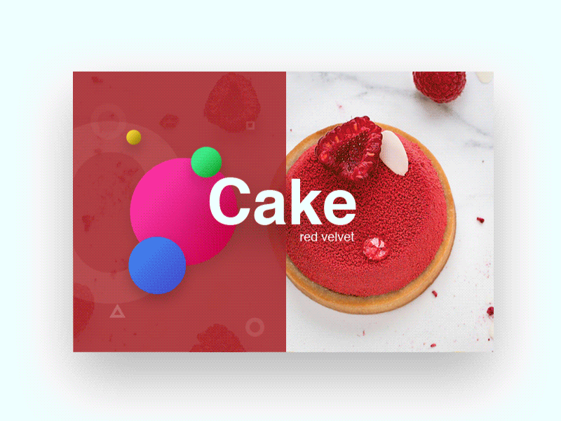 food's card card clean color flat flat design food gif motion tv ui ux video