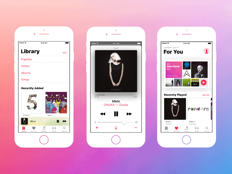 Apple Music prototype apple code coffeescript framer js music onuka prototype ui ukraine