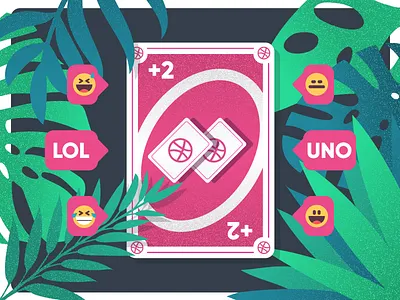 +2 card creative design dribbble forest green illustration invitation invite two two invites uno