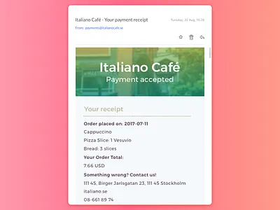 Daily UI #017 - Email Receipt app copy dailyui email gradient ios message payment receipt success