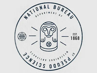 Department of Mysterious Artifacts badge fantasy illustration line art magic pulp science fiction