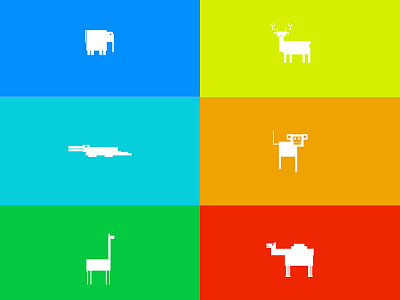 Pixelated Animals Vol. 1 animals camel crocodile elephant giraffe illustrator monkey pixelated