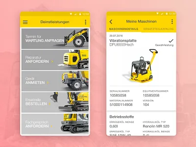 Construction equipment company app app app design construction industry screen design sketch user interface