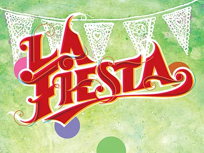 La Fiesta logo lettering logo poster