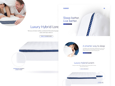 Winkbeds Website - look and feel #3 color design hierarchy typography ui