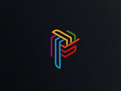 P Logo abstract color logo p