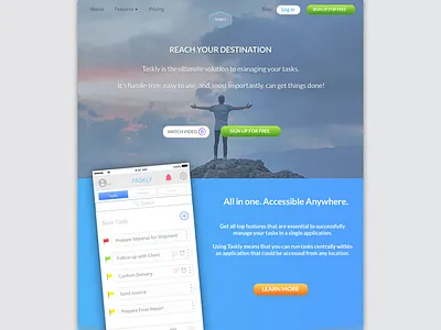 Taskly- Landing Page landing page ui user interface ux