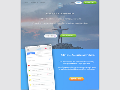 Taskly- Landing Page landing page ui user interface ux