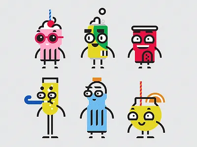 Cheers bottle cartoon champagne characters cup drinks glass illustration milkshake soda