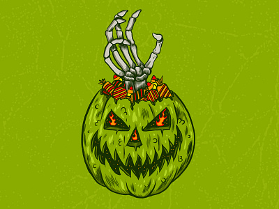 Trick art autumn candy costume drawing halloween illustration pumpkin spooky type typography weenzine