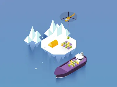 Interactive Data & Visualisation Dashboards base cargo container helicopter ice iceberg north pole sea ship
