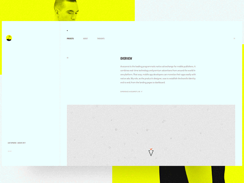 Personal Portfolio - Release animation case study fixed fullscreen navigation personal portfolio sidebar typography web design