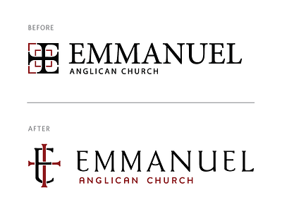 Logo Refresh Project — Before and After anglican branding church churches cross design graphic design identity ligature logo print typography