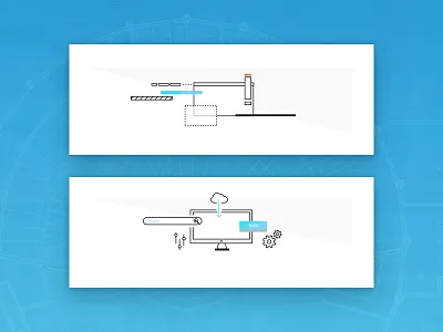 Procore Illustration N°02 architecture blue brand construction drawings guidelines illustrations style guide