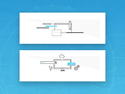 Procore Illustration N°02 architecture blue brand construction drawings guidelines illustrations style guide