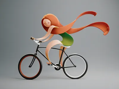 QUILLED | characters 3d bicycle paper quilling woman yumekon