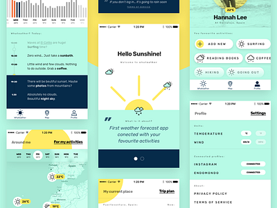 Whateather ☀️ app app competition fresh green mint surf weather yellow