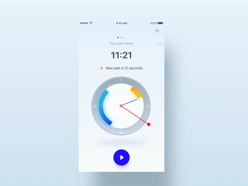 Timer app animation animation app principle timer ui