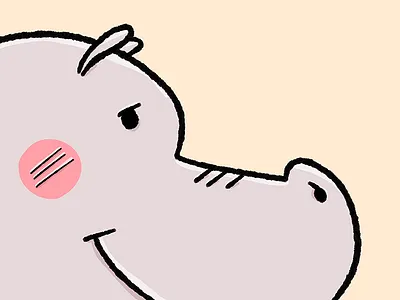 Hip Hippo art backgrounds cartoon drawing illustration wallpaper