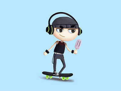 Brand Illustration Paleta 2 skater brand character concept illustration photoshop