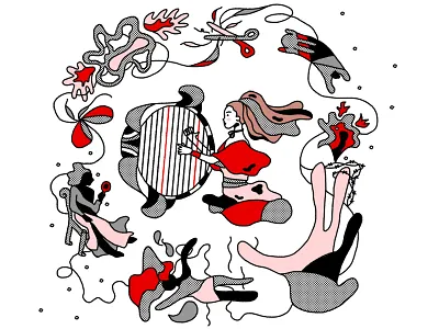 Joanna Newsom clothing design fashion fashion illustration harp illustration joanna newsom line art music