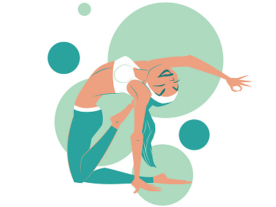 Yoga Project 06 graphic design grasshopper hill design hector guerrero illustration phoenix retro modern vector art yoga yoga postures