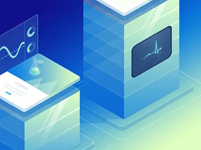 Isometric draft 3d animation clean illustration isometric landing minimal mockup phone web