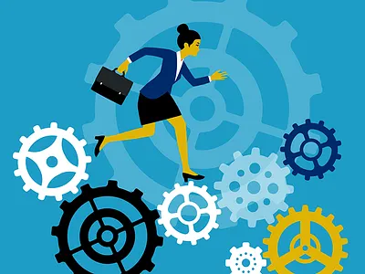 Business Engine business gear money running speed success woman work