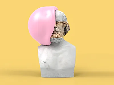 Statue No.1 3d 4d arnold c4d cgi cinema design flat gold render