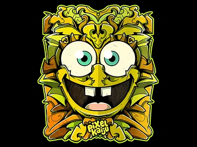 Spongebob x Pixelkaiju cartoon illustration nickelodeon spongebob vector