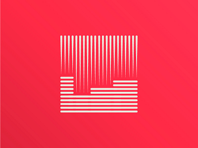 Line City abstract city gradient illusion line red