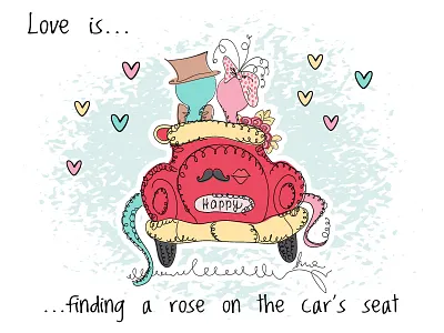 Love Stories Snakes. Love is... 90s character design characters cute doodle illustrations love love is love stories snake vector wedding