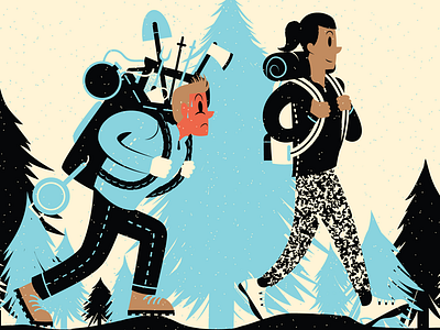 Lost Art Of The Outdoors 5 camping editorial editorial illustration hiking illustration magazine outdoors outside packing