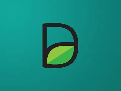 "D" Leaf branding d icon identity leaf logomark nature wip