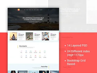 My Blog PSD Template blog blog template blogger blogging magazine personal photography portfolio post post type professional