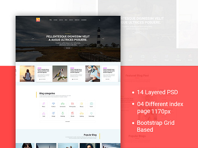 My Blog PSD Template blog blog template blogger blogging magazine personal photography portfolio post post type professional