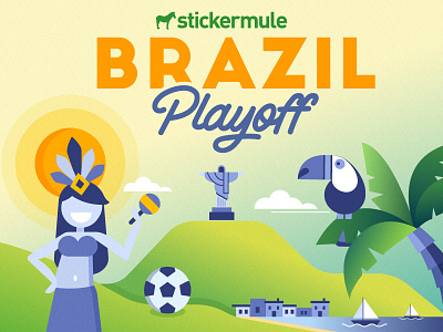 Playoff! Brazil sticker design contest brazil contest playoff rebound sticker mule stickers