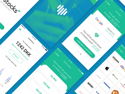 Stocks trading app 💸 app blue concept green money stock