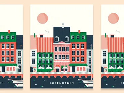 kobenhavn boat buildings copenhagen danish denmark europe harbour illustration kobenhaven nyhavn scandinavia