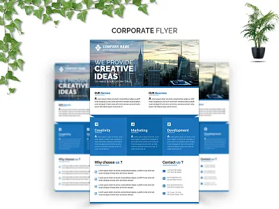 Corporate Business Flyer Download agency blue branding business company corporate creative design flyer ideas marketing modern