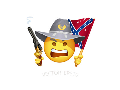 Rebel Yell american battle civil war confederate emoji flag griswold gun rebel revolver smiley yell