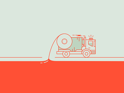 Illustration - Pumping vacuum truck for a small business etienne pigeyre illustration line studio dpe sucker truck tanker truck vacuum