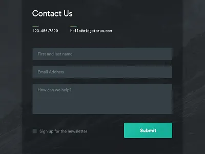 Daily UI #028 contact dailyui dark form ui