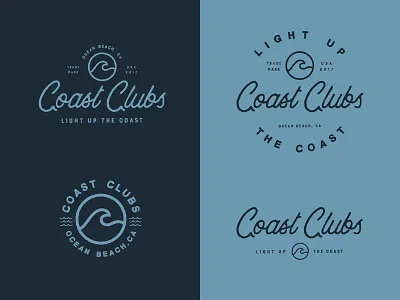 Coast Clubs badge beach coast design logos ocean shirt typography wave
