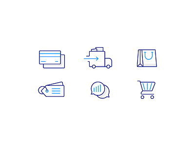 Ecommerce cart chat credit card delivery ecommerce icon illustration shopping bag tag