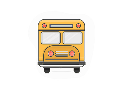 School Bus bus flat school