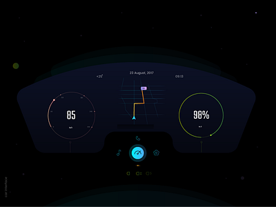 Car Interface - Daily UI:: #034 car car interface color dailyui dashboard game sci fi tesla car ui