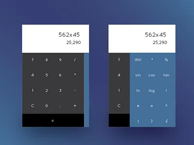Calculator blue calculator daily ui dailyui dark theme