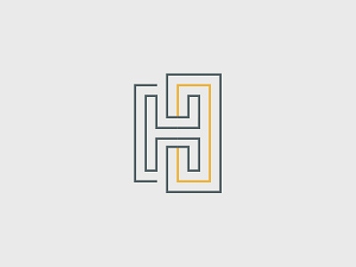 3 + H brand identity branding logo logomark monogram three hundred yellow